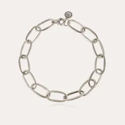 Collier Maille Ovale grand modèle argenté
