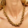 Collier Maille rond entrecroisé grand modèle doré