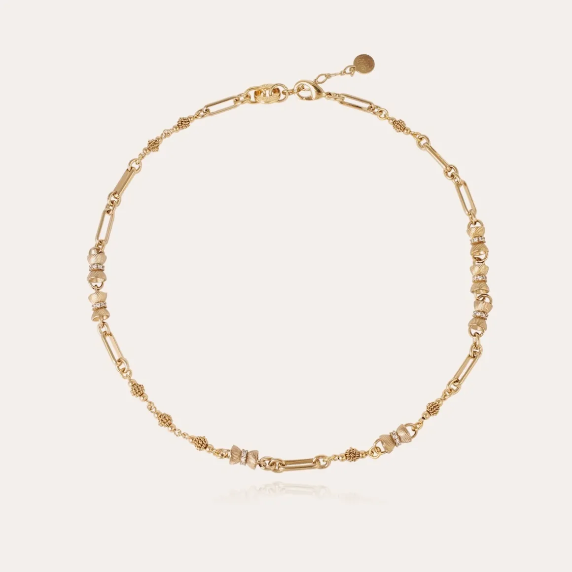 Collier Pompadour strass doré