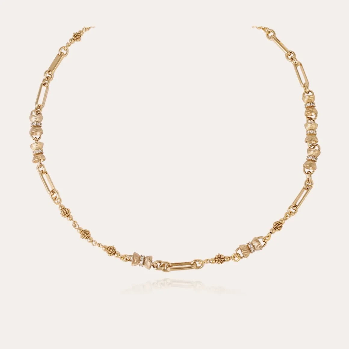 Collier Pompadour strass doré