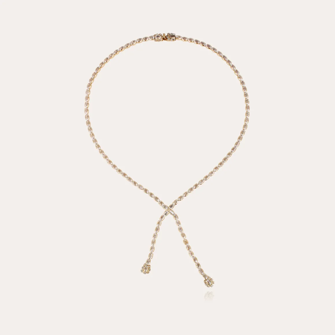Collier Riviera asymétrique doré - Zircone