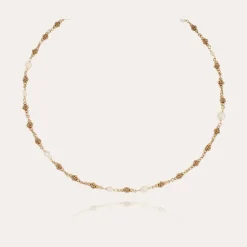 Collier Rosario doré - Perles de culture
