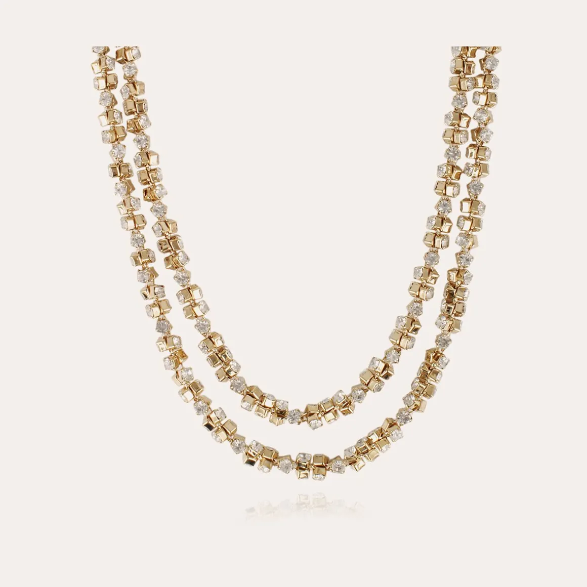 Collier Trévise strass doré