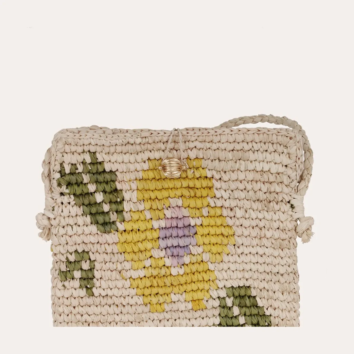 Sac pochette portable raphia
